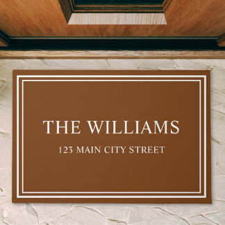Personalised Family Name and Address Outdoor Doormat