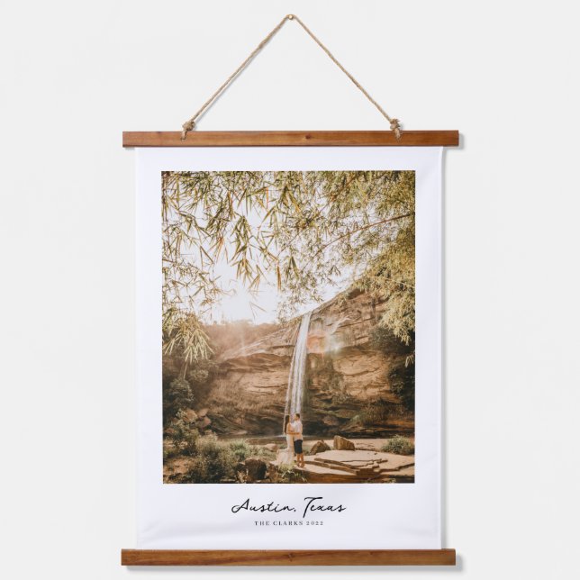 Personalised Family Name and Photo Art Print Hanging Tapestry (Front)