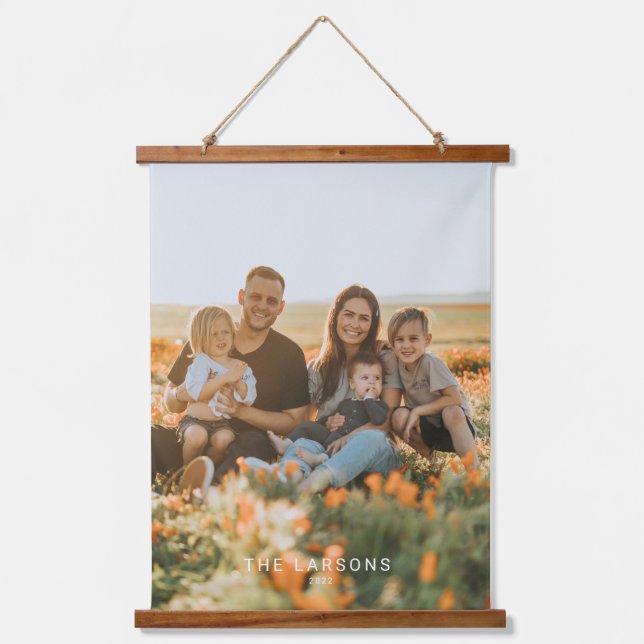 Personalised Family Name and Photo Art Print Hanging Tapestry (Front)