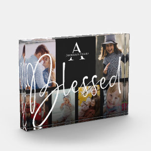 Personalised Family Name Blessed Photo Collage Block