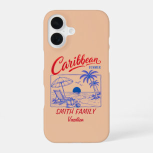 Personalised Family Name Caribbean Summer Vacation iPhone 16 Case