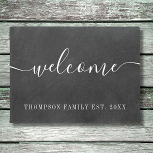 Personalised Family Name Chalkboard Doormat