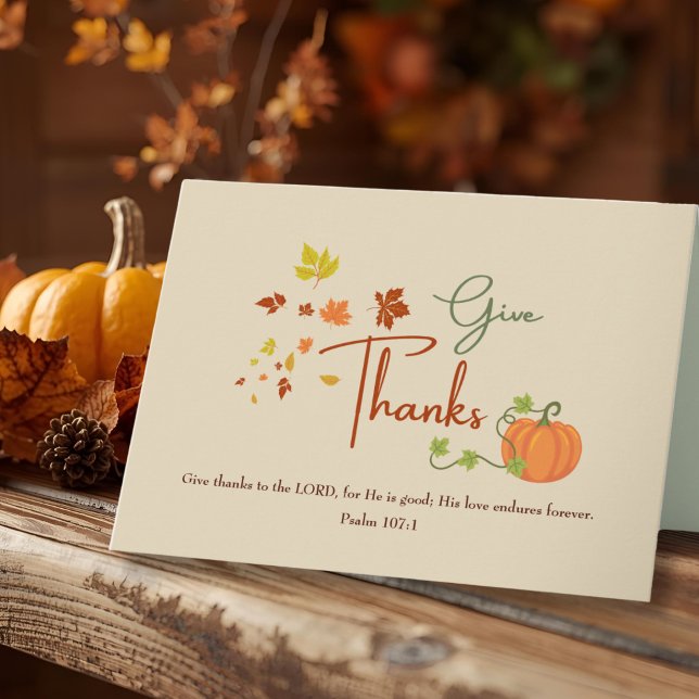 Personalised Family Name | Christian Thanksgiving  Holiday Card (Creator Uploaded)
