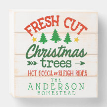 Personalised Family Name Christmas Tree Rustic