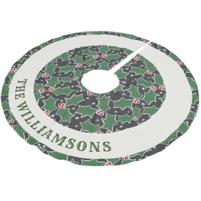 personalised family name christmas tree skirt (Angled)