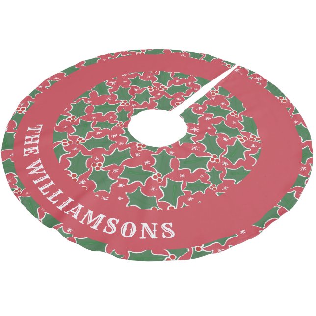 personalised family name christmas tree skirt (Angled)