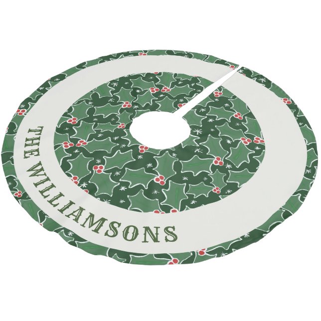 personalised family name christmas tree skirt (Angled)