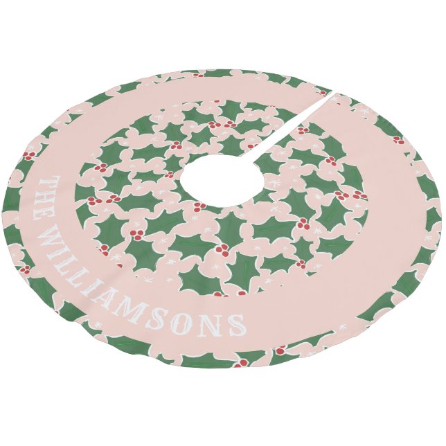 personalised family name christmas tree skirt (Angled)