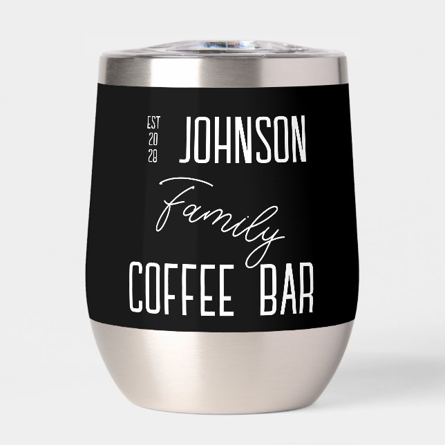 Personalised Family Name Coffee Black and White (Front)