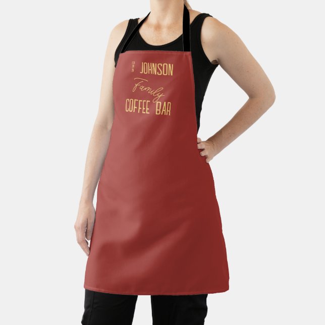 Personalised Family Name Coffee Kitchen Apron (Insitu)