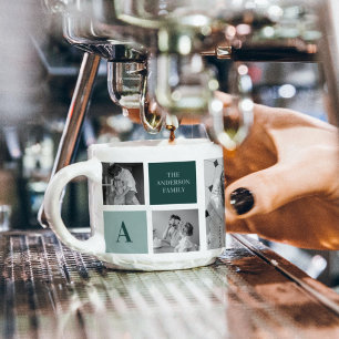 Personalised Family Name Collage Photo Gift Espresso Cup
