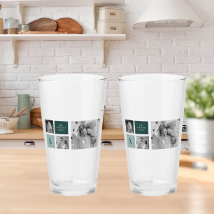 Personalised Family Name Collage Photo Gift Glass