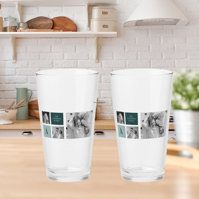 Personalised Family Name Collage Photo Gift Glass (Creator Uploaded)