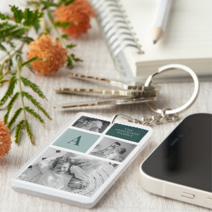 Personalised Family Name Collage Photo Gift Key Ring