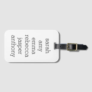 Personalised Family Name, Customise with Kids Name Luggage Tag