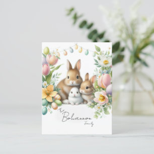 Personalised Family name Easter Postcard