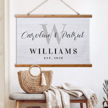 Personalised Family Name Framed Fabric Sign