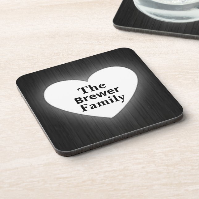 Personalised Family Name Hard Plastic Coaster (Left Side)