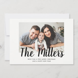 Personalised Family Name Holiday Photo Card