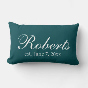 Personalised Family Name Hunter Green Toss Pillow