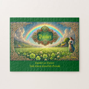 Personalised Family Name, Irish Cloverfield Jigsaw Puzzle