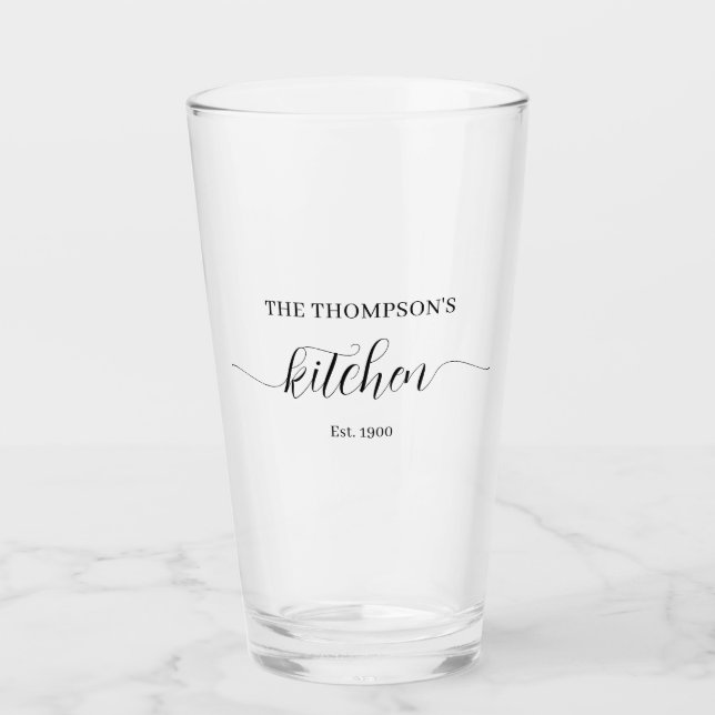 Personalised Family Name Kitchen Glass (Front)