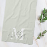 Personalised Family Name Kitchen Hand Towel<br><div class="desc">Custom-designed kitchen hand towel featuring personalised monogram and family name in modern hand calligraphy.</div>