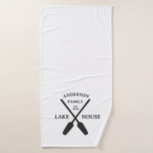 Personalised Family Name Lake House  Bath Towel