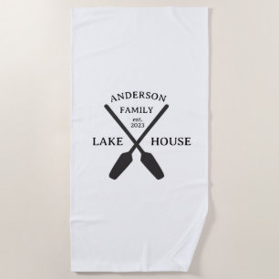 Personalised Family Name Lake House  Beach Towel