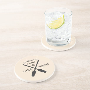 Personalised Family Name Lake House  Coaster