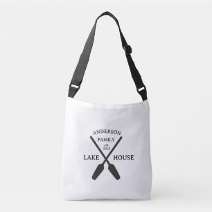 Personalised Family Name Lake House Crossbody Bag
