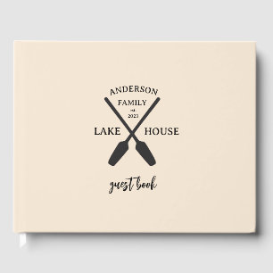 Personalised Family Name Lake House  Guest Book