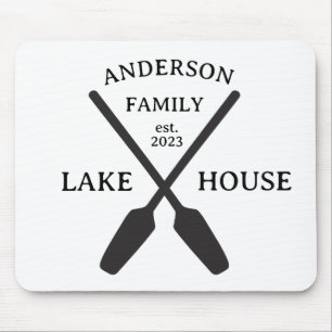 Personalised Family Name Lake House  Mouse Mat