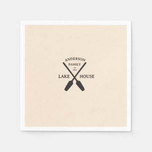 Personalised Family Name Lake House  Napkin