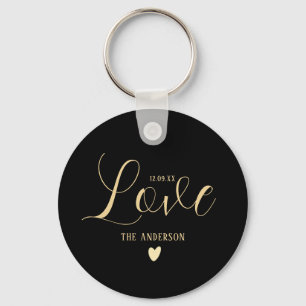 Personalised Family Name Love Brush Script Key Ring