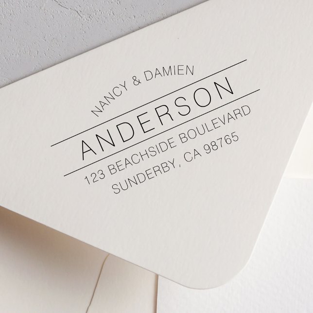 Personalised Family Name Modern Return Address Self-inking Stamp (Creator Uploaded)
