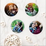 Personalised Family Name Monogram 4 Photo Coaster Set<br><div class="desc">Custom made to order set of four acrylic coasters personalised with your photos and text. Add your family name monogram and a large photo on a square or circle shaped coaster. Use the design tools to add more photos and edit the text fonts and colours to create a unique one...</div>