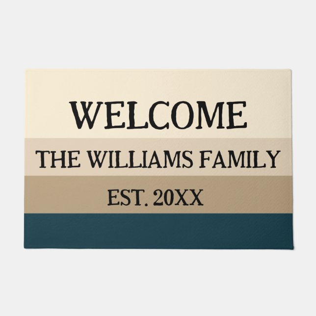 Personalised Family Name Monogram Doormat   (Front)