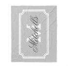 Personalised family name monogram fleece blanket