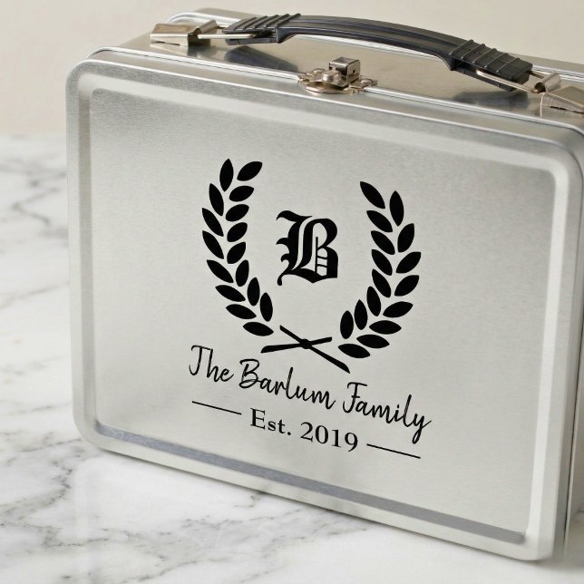 Personalised Family Name Monogram Metal Lunch Box (Personalized Family Name Monogram Metal Lunch Box)