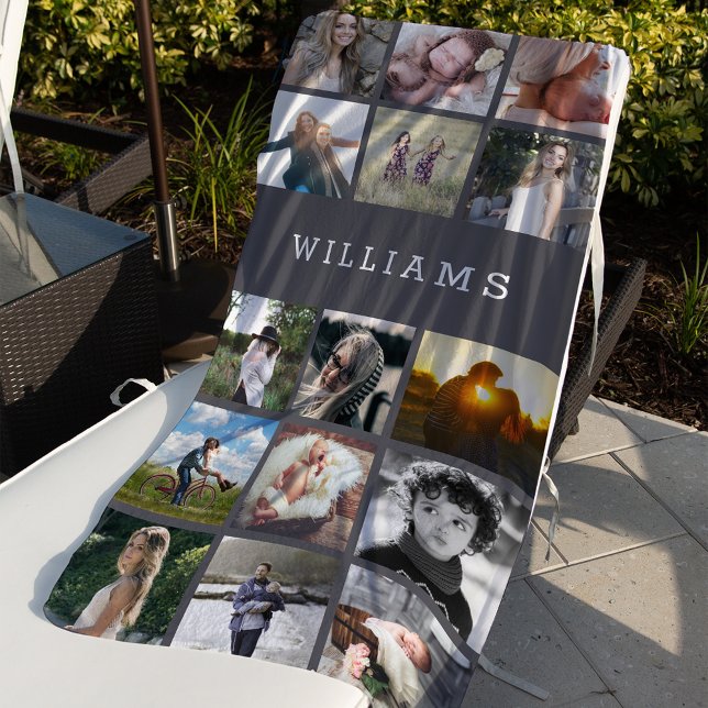 Personalised Family Name Photo Collage Beach Towel (Creator Uploaded)