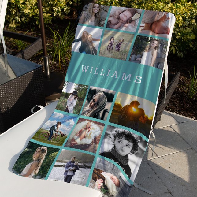 Personalised Family Name Photo Collage Beach Towel (Creator Uploaded)