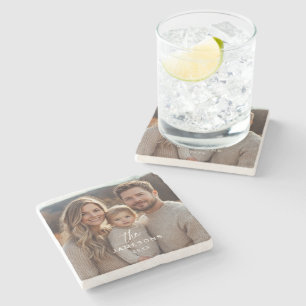 Personalised Family Name Photo Stone Coaster
