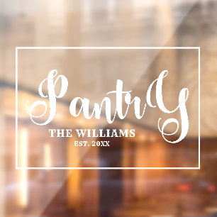 Personalised Family Name Rustic Vintage Pantry  Window Cling