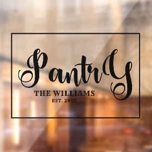 Personalised Family Name Rustic Vintage Pantry  Window Cling