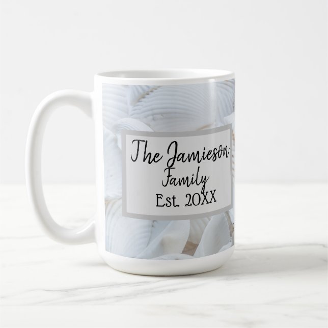 Personalised Family Name Sea Shell    Coffee Mug (Left)