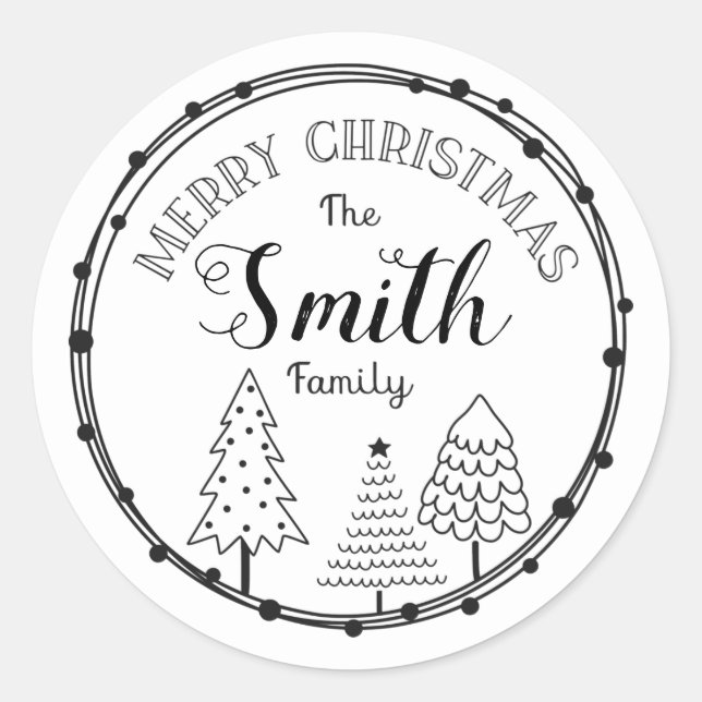 Personalised Family Name Sticker Decoration (Front)