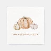 Personalised Family Name Thankful Neutral Pumpkin