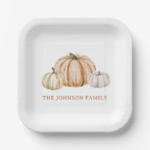 Personalised Family Name Thankful Neutral Pumpkin