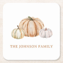 Personalised Family Name Thankful Neutral Pumpkin
